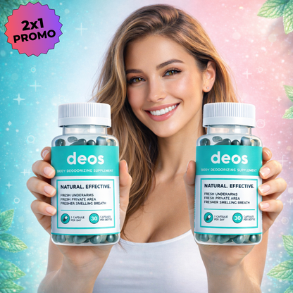 Oferta Especial 2x1: DEOS™ - Cápsulas Naturales para Eliminar el Mal Olor Corporal