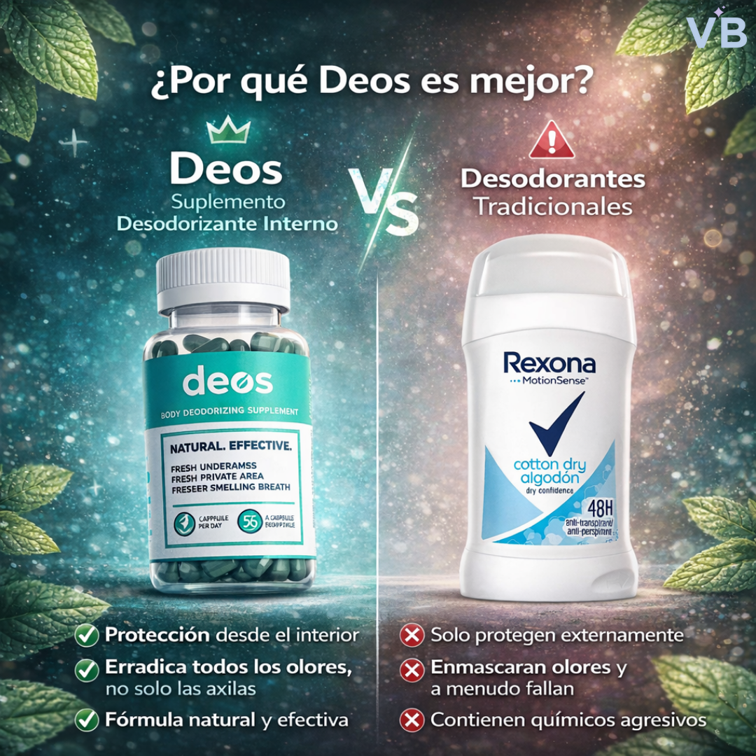 Oferta Especial 2x1: DEOS™ - Cápsulas Naturales para Eliminar el Mal Olor Corporal