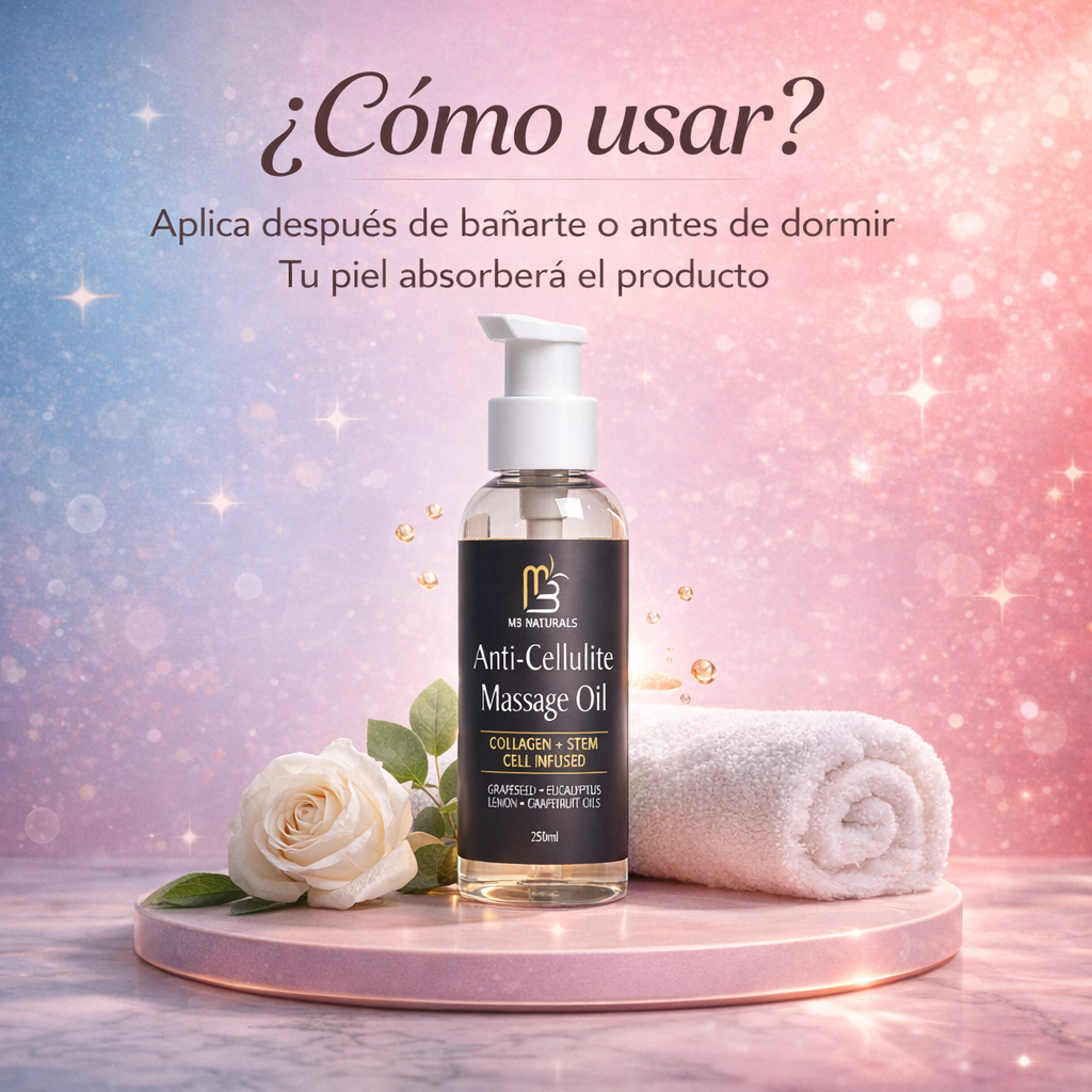 Aceite Corporal Anticelulitis M3 Naturals – Reduce Celulitis y Estrías 250ml