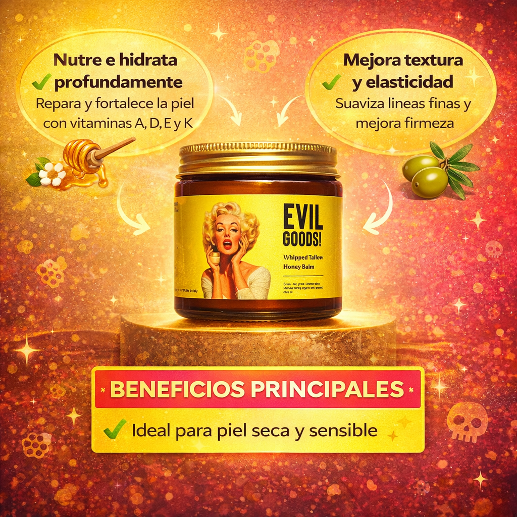 OFERTA 2X1 🎁 Evil Goods: Sebo de Res Original USA ⭐ – Nutrición intensiva + Mejora elasticidad + Piel más joven y luminosa