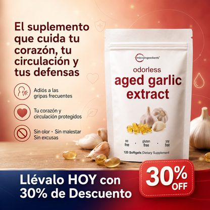 Microingredients™ Aged Garlic Extract: Defensas, Circulación y Energía