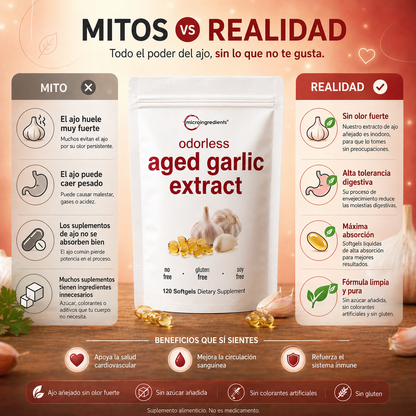 Microingredients™ Aged Garlic Extract: Defensas, Circulación y Energía