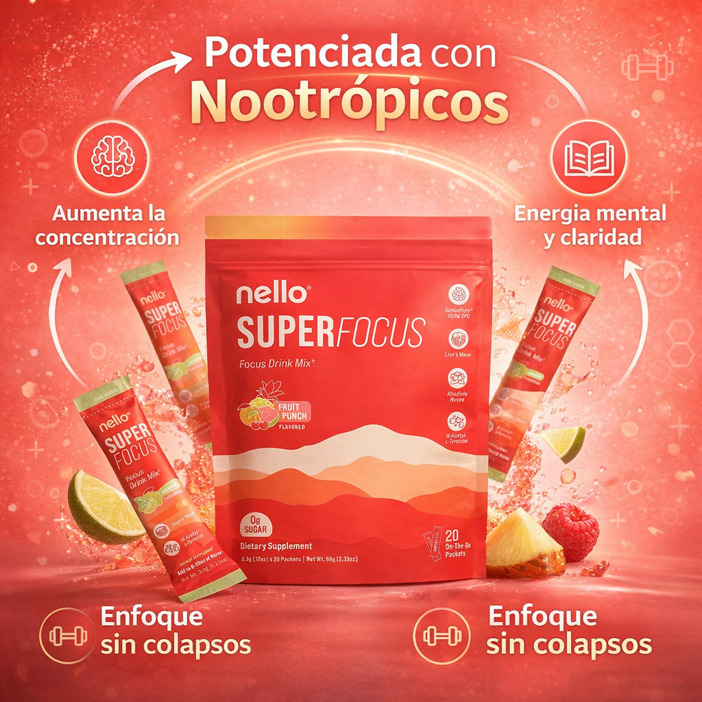 Nello™ SuperFocus: Claridad mental y enfoque todo el día