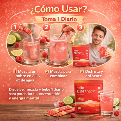 Nello™ SuperFocus: Claridad mental y enfoque todo el día