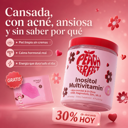 Peach Perfect™: Recupera tu Equilibrio Hormonal y Energía + Mascarilla de Labios BioAqua GRATIS