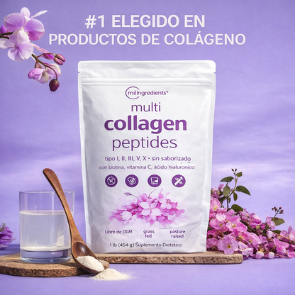 Microingredients™ Multi Collagen Peptides + Regalo Parches de Colágeno para Ojeras 🎁