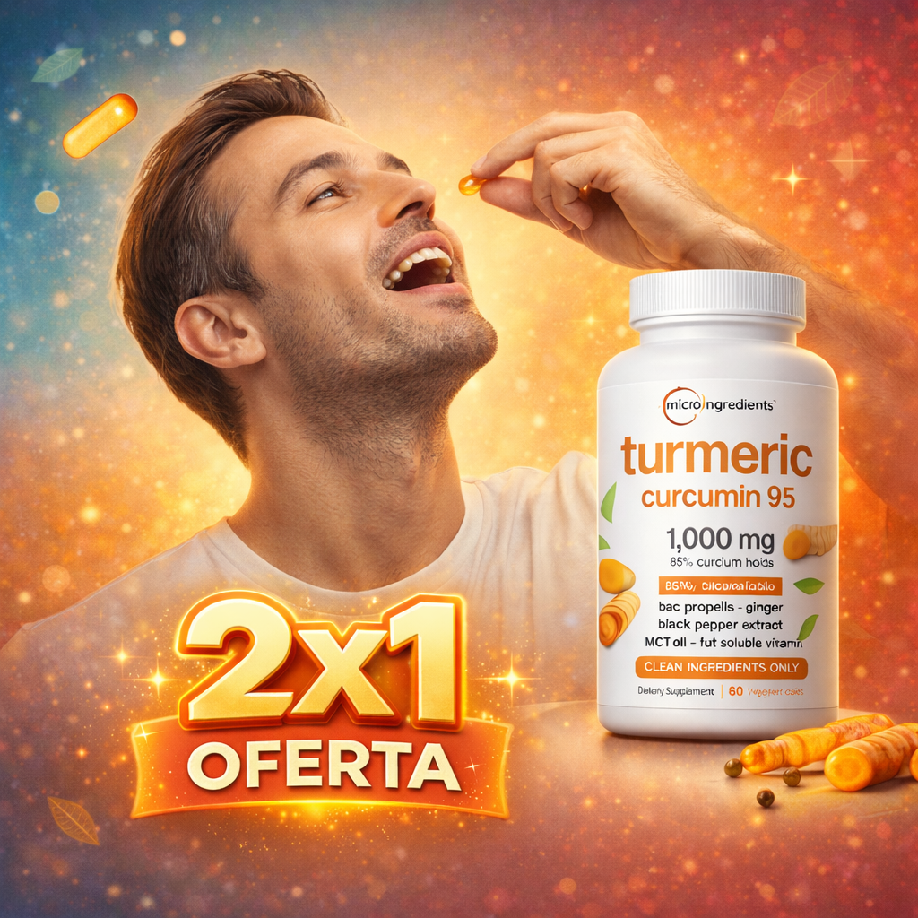 2X1 OFERTA 🎁 Extracto de Cúrcuma 95 Original USA ⭐ – Bienestar Diario, Equilibrio y Vitalidad Natural