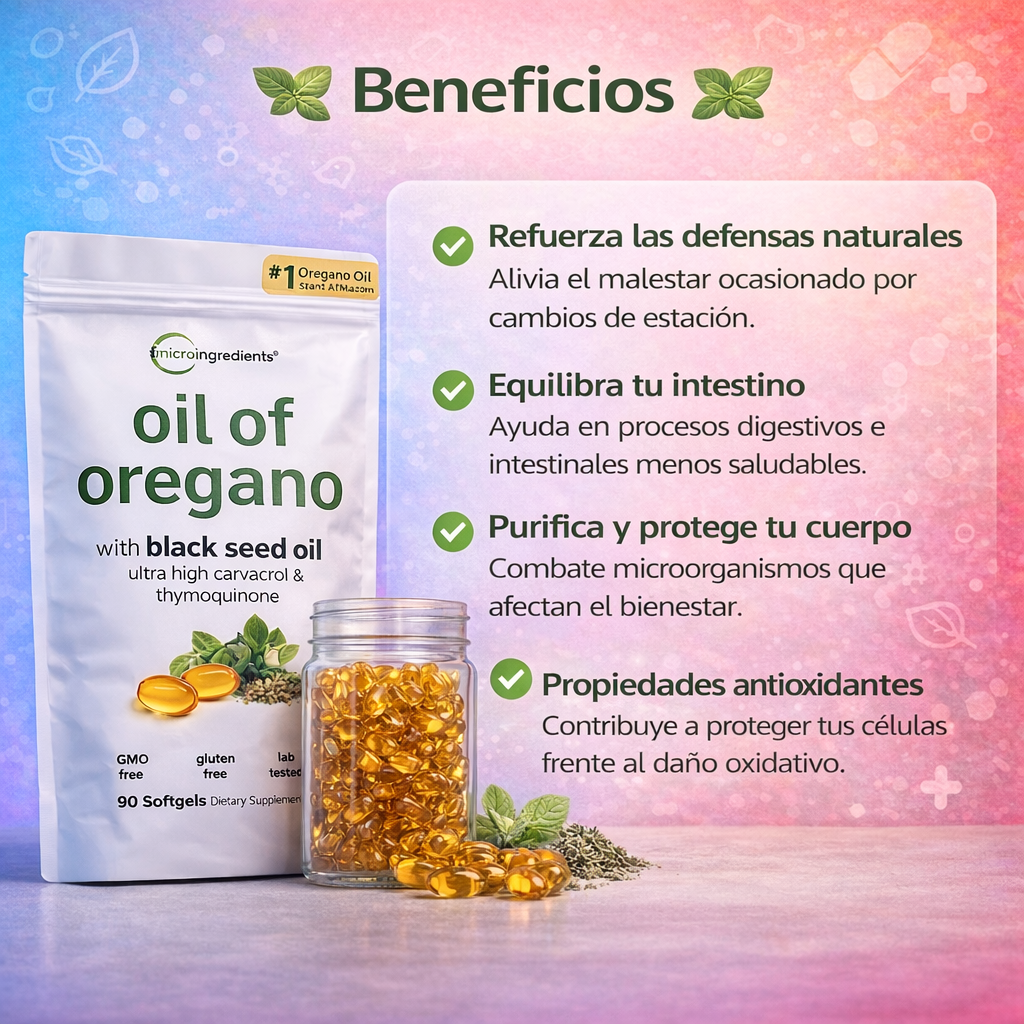 2X1 OFERTA 🎁: Oil of Oregano Original USA ⭐ - Bienestar Diario, Defensas y Digestión Natural