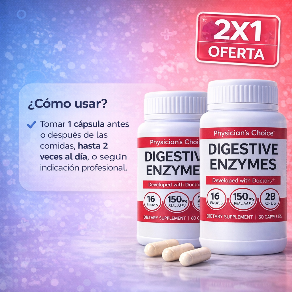 OFERTA Especial 2X1 Enzimas Digestivas: Menos Inflamación, Mejor Digestión